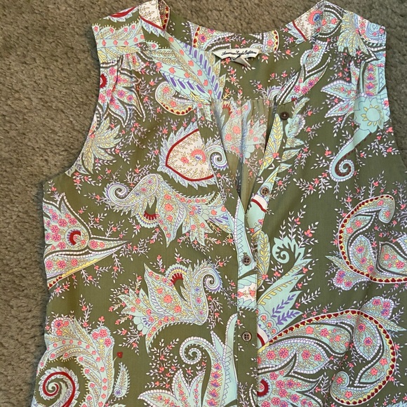American Eagle sleeveless Paisley print shirt-XXS - Picture 4 of 7
